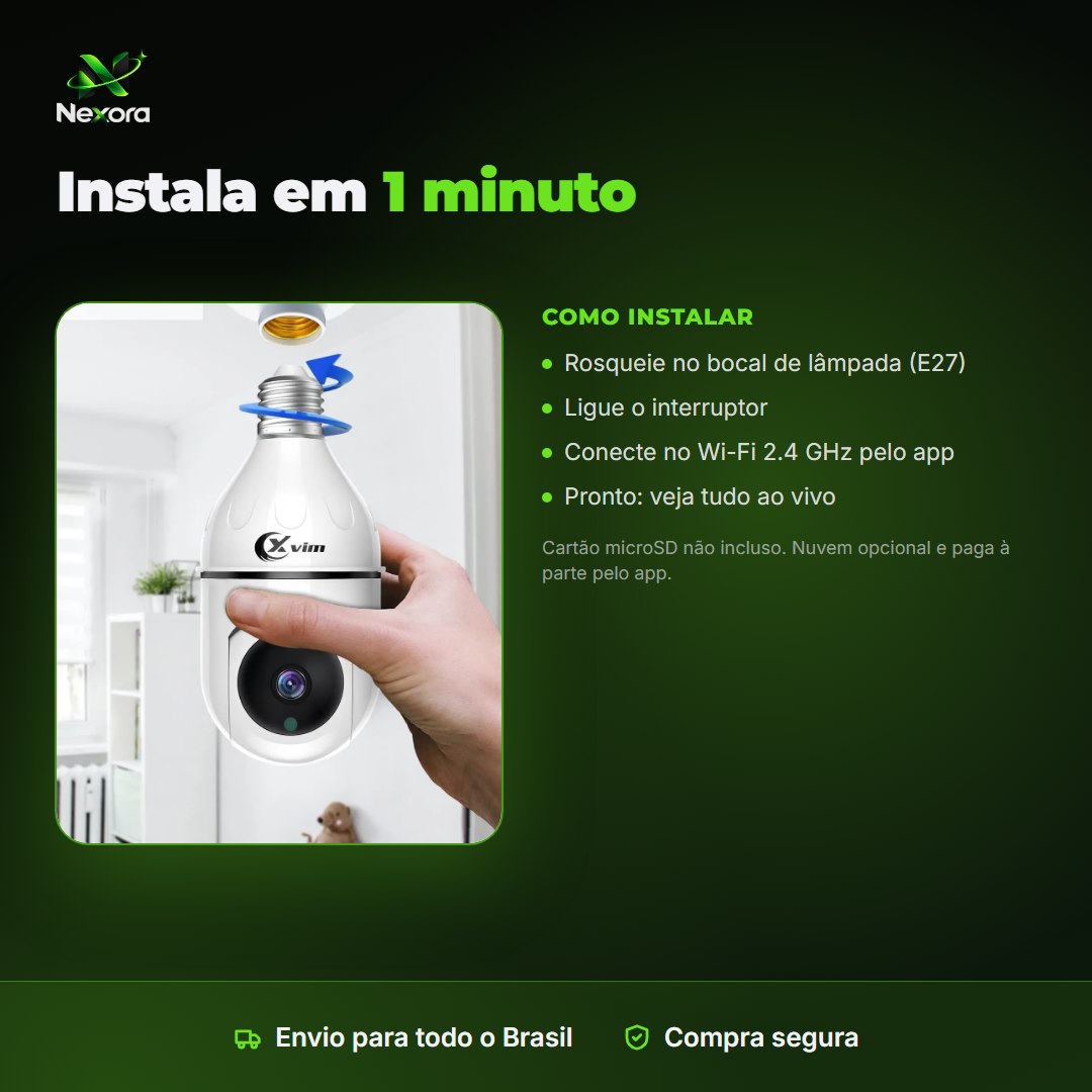 Como instalar a câmera lâmpada