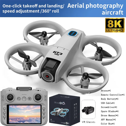 Drone GT3 Mini – kit com tela e óculos VR
