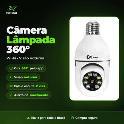 Câmera lâmpada Wi-Fi 360°